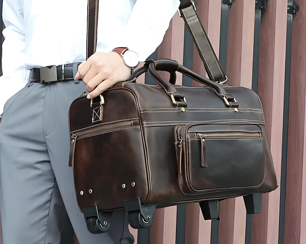 mens carry on bags leather
