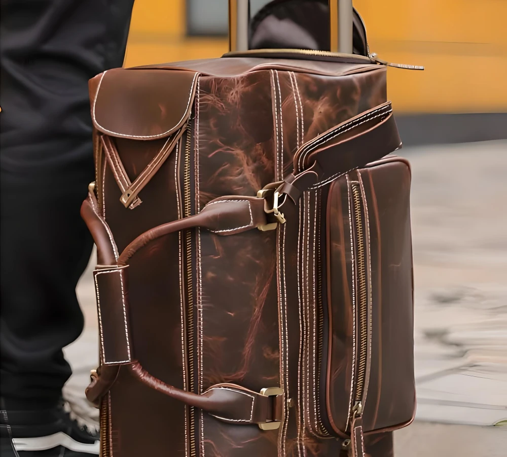 faux leather carry on luggage