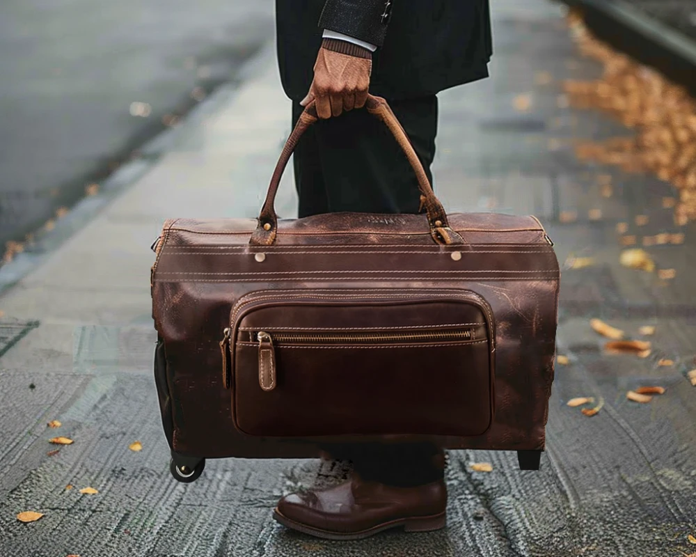 faux leather carry on luggage